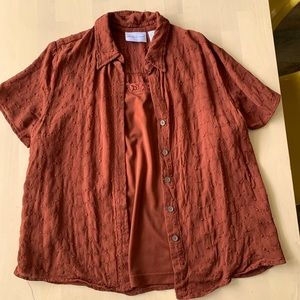 Embroidered Shirt with Tank Top